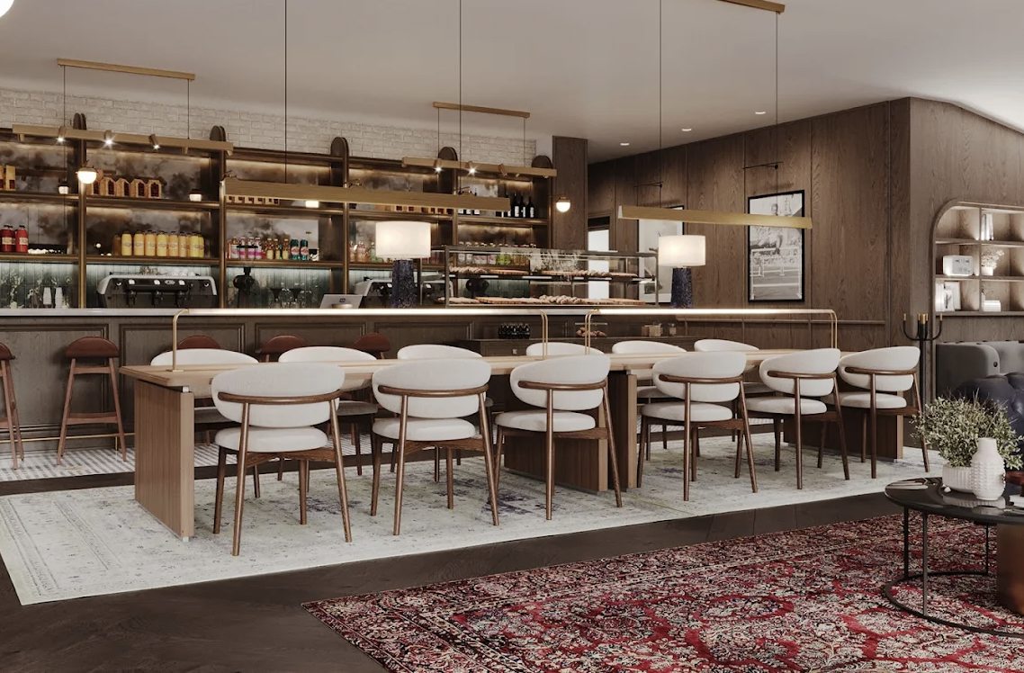 The lounge and communal table at Socity Club